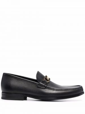 Skinn loafers Salvatore Ferragamo svart