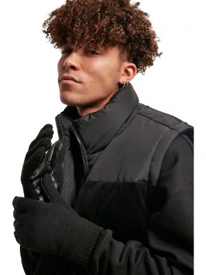 Mănuși din piele tricotate Urban Classics Accessoires negru
