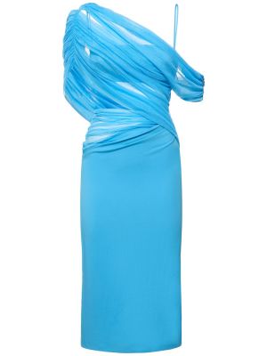 Sukienka midi asymetryczna Christopher Esber niebieska