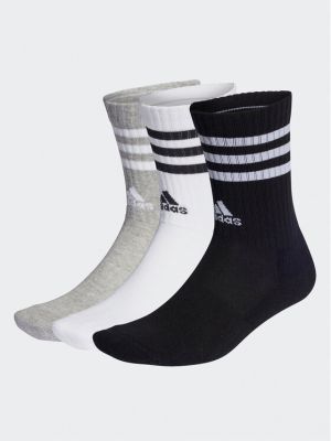 Меланжирани чорапи на райета Adidas сиво