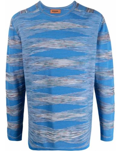 Jersey de punto de tela jersey jaspeado Missoni azul
