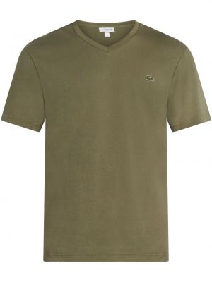 Тениска с v-образно деколте Lacoste зелено