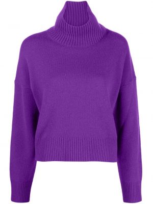 Kašmírový svetr s výšivkou Maje fialový