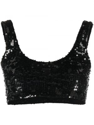 Paljetti crop top P.a.r.o.s.h. musta