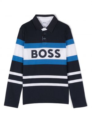 Polo con stampa Boss Kidswear blu