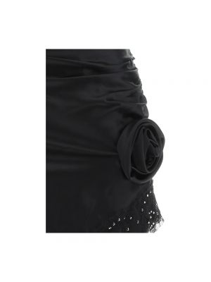 Jedwabna satynowa sukienka mini Alessandra Rich czarna