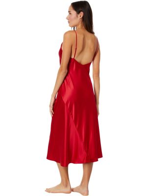Атласное платье-рубашка Natori красное