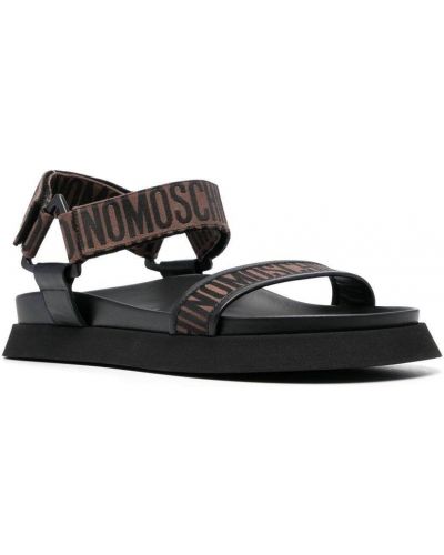 Žakárové sandály Moschino hnědé