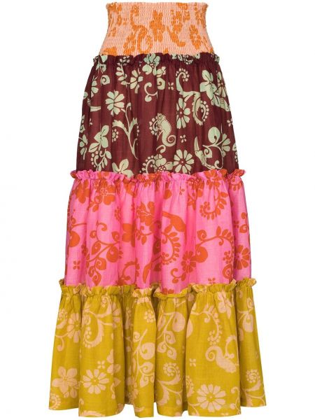 Falda larga de cintura alta Alemais rosa