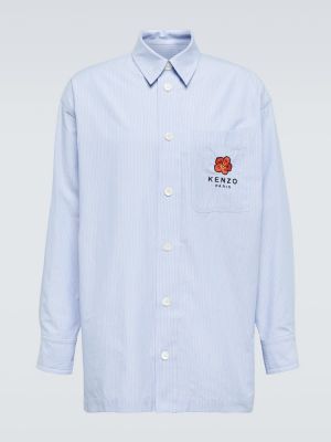 Camicia di cotone a righe Kenzo blu