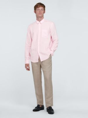 Lanena košulja Vilebrequin ružičasta
