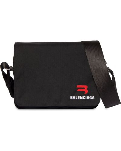 Haftowana torba na ramię Balenciaga czarna
