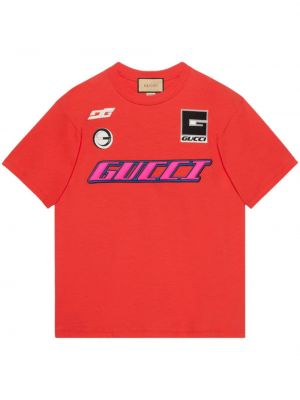 Bavlnené tričko Gucci červená
