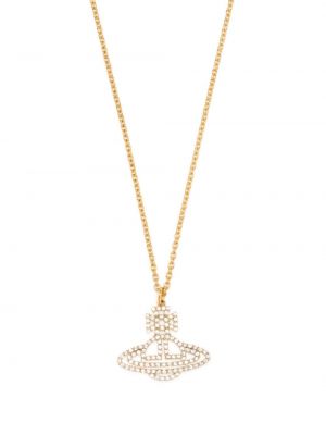 Ogrlica s kristalima Vivienne Westwood zlatna