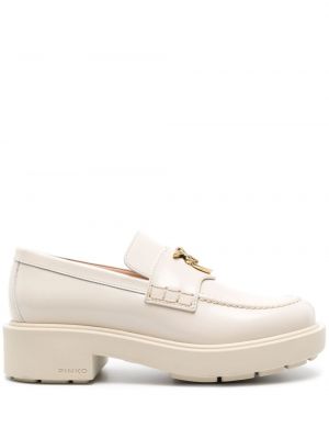 Pantofi loafer din piele Pinko alb
