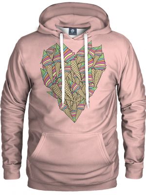 Kapučdžemperis ar sirsniņām Aloha From Deer rozā