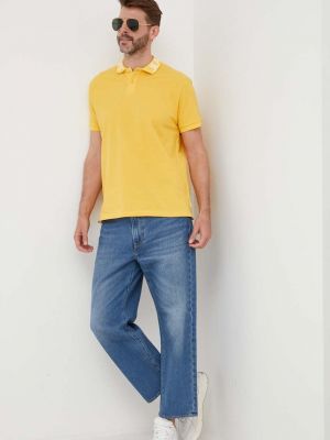 Polo bawełniana Pepe Jeans żółta