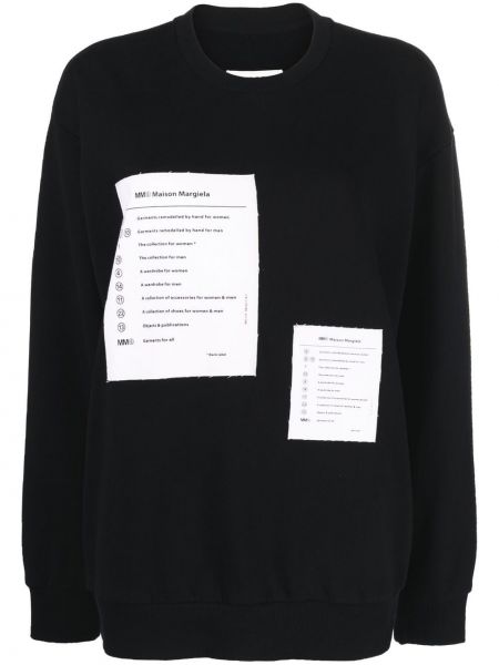 Bomull sweatshirt Mm6 Maison Margiela svart