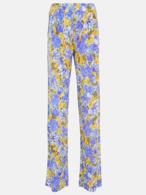 Pantalones rectos de flores con estampado Dries Van Noten