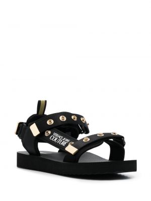 Sandales à scratch Versace Jeans Couture noir