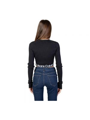 Kardigan z dekoltem w serek Calvin Klein Jeans czarny