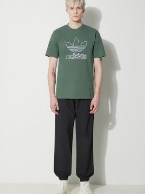 Koszulka bawełniana Adidas Originals zielona