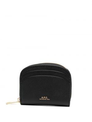 Peňaženka na zips s potlačou A.p.c. čierna
