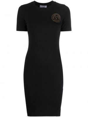 Mini robe avec manches courtes Versace Jeans Couture noir