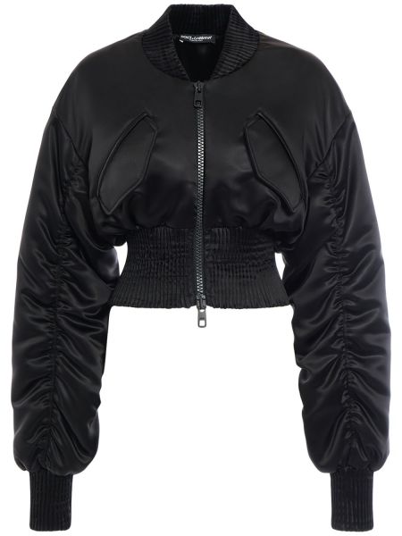 Chaqueta bomber de raso Dolce & Gabbana negro