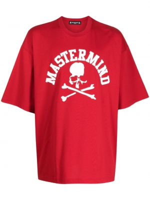 Koszulka bawełniana z nadrukiem Mastermind Japan czerwona