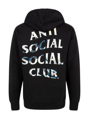 Bluza z kapturem z nadrukiem Anti Social Social Club czarna