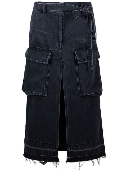Spódnica jeansowa Sacai - Сzarny