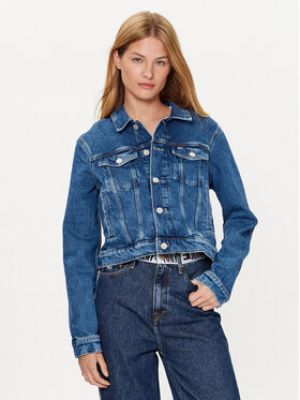Slim fit priliehavá džínsová bunda Tommy Jeans modrá