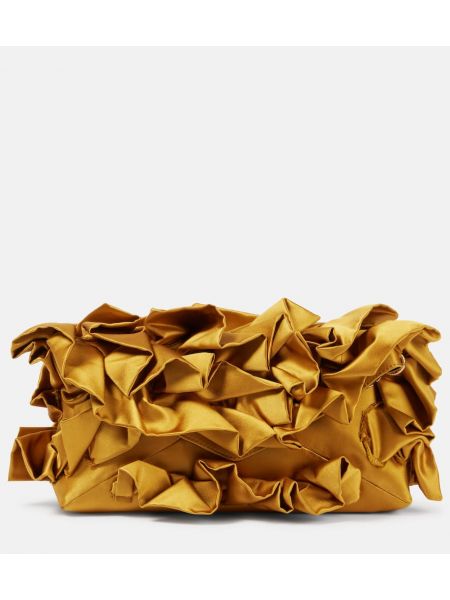 Ruffle sateng kjedeposer Dries Van Noten gul