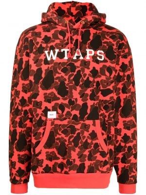 Hoodie con stampa camouflage Wtaps rosso