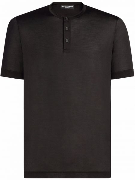 Seiden t-shirt Dolce & Gabbana schwarz