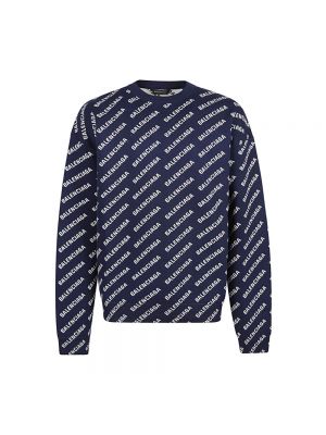 Sweter z okrągłym dekoltem Balenciaga niebieski