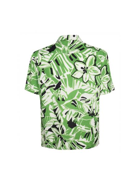 Koszula z wiskozy Palm Angels zielona