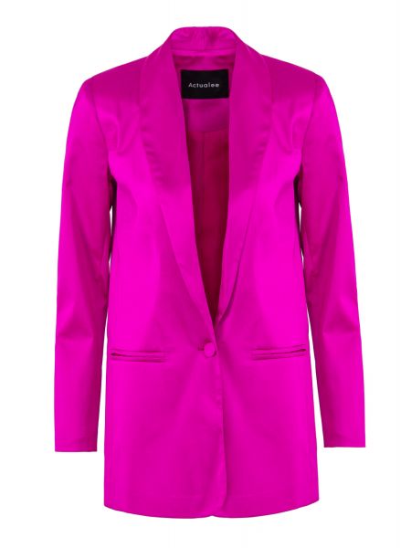 Атласный пиджак Actualee розовый