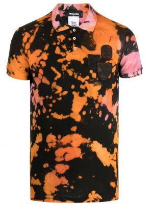Памучна поло тениска с tie-dye ефект Stain Shade
