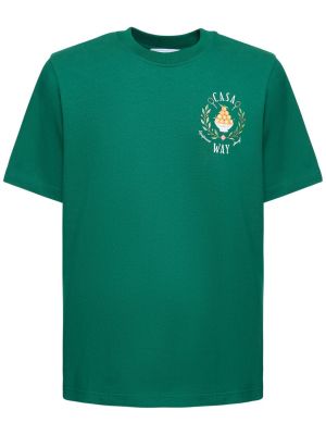 Βαμβακερή μπλούζα Casablanca πράσινο