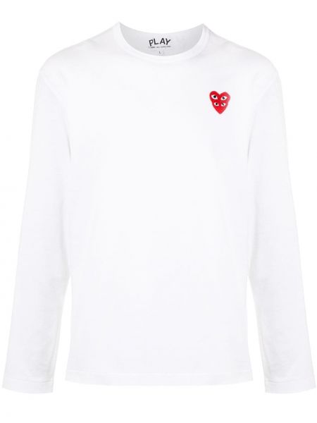 Camiseta con bordado Comme Des Garçons Play blanco