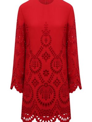 Шелковое шерстяное платье Valentino красное