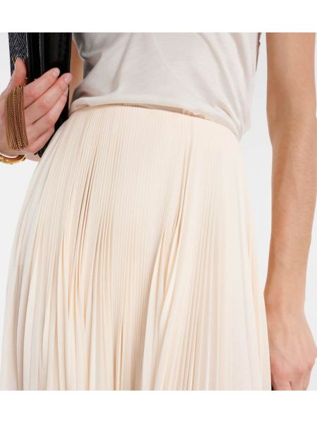 Długa spódnica plisowana Saint Laurent biała
