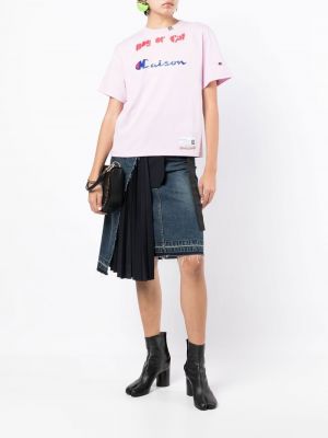 T-shirt mit print Maison Mihara Yasuhiro pink