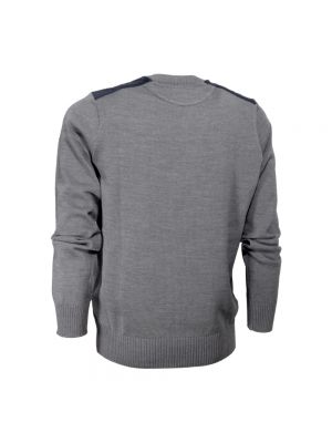 Jersey de lana de tela jersey de cuello redondo Paul & Shark gris
