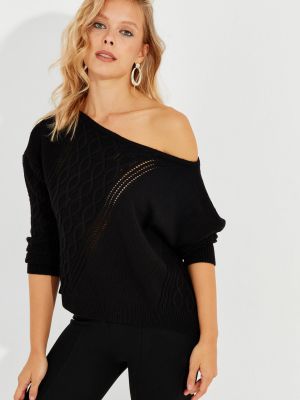 Asymetrický sveter Cool & Sexy čierna