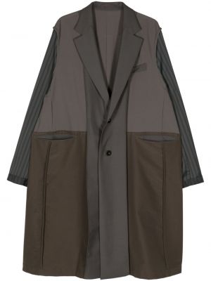 Pruhovaný kabát Sacai hnedá
