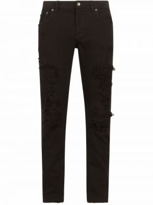 Jeans skinny effet usé Dolce & Gabbana noir