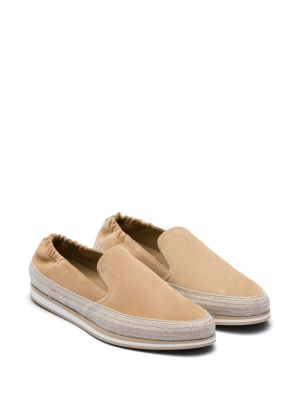 Seemisnahksed loafer-kingad Prada pruun